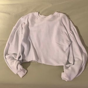 Free People Terry Cloth Puff Sleeve Sweater